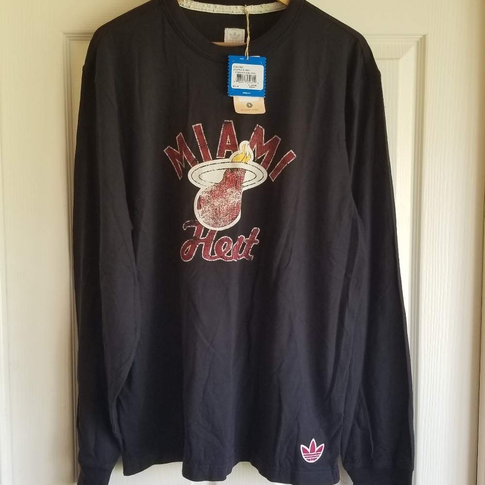 NWT Adidas Miami Heat Springfield Long Sleeve Premium Shirt SIZE XL